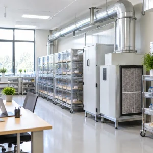 Lab animal room exhaust treatment
