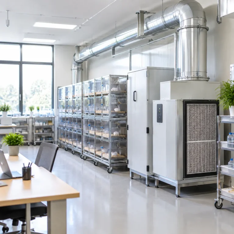 Lab animal room exhaust treatment