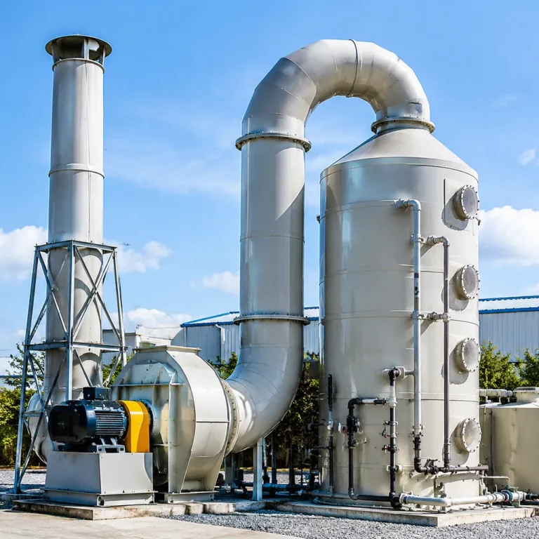 Scrubber tower exhaust gas treatment